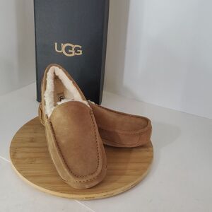 UGG Ascot Slipper Chestnut Suede Wool Comfort Loafer Men's US 10 New